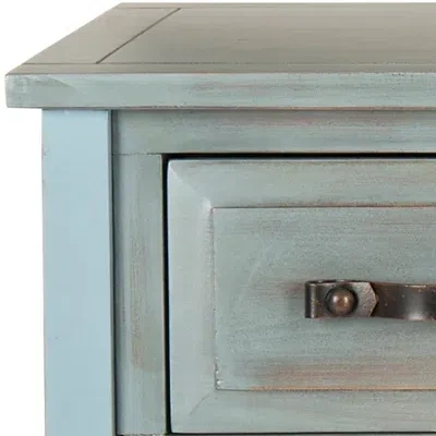 Kirkland's Distressed Light Blue 3-drawer Console Table In Blue