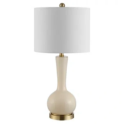 Kirkland's Glazed Ivory Glass Teardrop Table Lamp In Multi