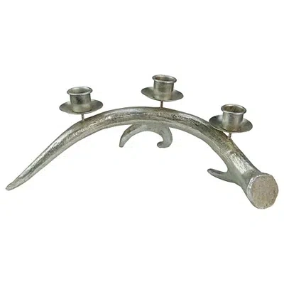 Kirkland's Champagne Deer Antler Taper Candle Holder In Silver