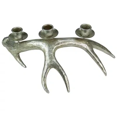 Kirkland's Champagne Deer Antler Taper Candle Holder In Silver