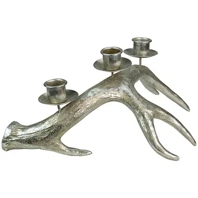 Kirkland's Champagne Deer Antler Taper Candle Holder In Silver
