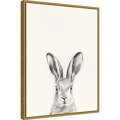 Kirkland's Rabbit Mug Shot Framed Canvas Art Print In Multi