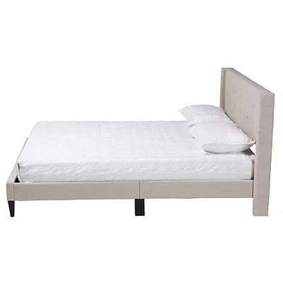 Kirkland's Button Tufted Headboard Queen Bed Frame In White