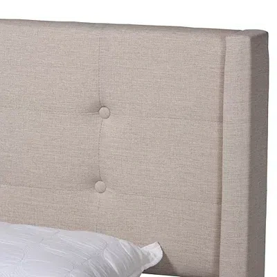 Kirkland's Button Tufted Headboard Queen Bed Frame In White