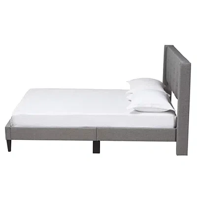 Kirkland's Amala Gray Button Tufted Queen Bed Frame In Gray
