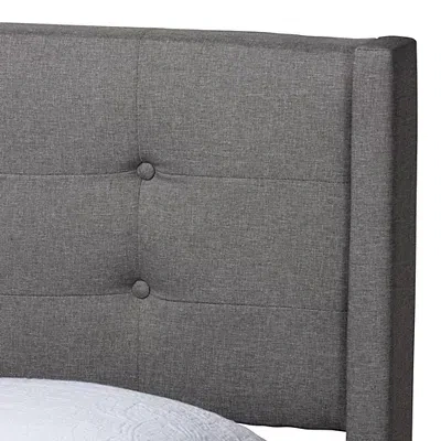 Kirkland's Amala Gray Button Tufted Queen Bed Frame In Gray