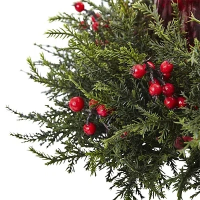 Kirkland's Cedar And Berry Candle Ring Centerpiece In Multi