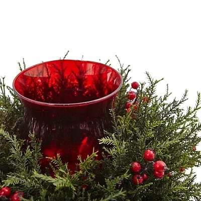 Kirkland's Cedar And Berry Candle Ring Centerpiece In Multi