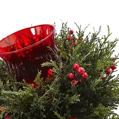 Kirkland's Cedar And Berry Candle Ring Centerpiece In Multi