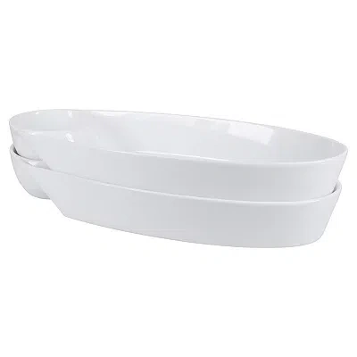 Kirkland's Porcelain Chip & Dip Bowls In White