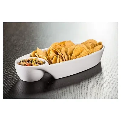 Kirkland's Porcelain Chip & Dip Bowls In White