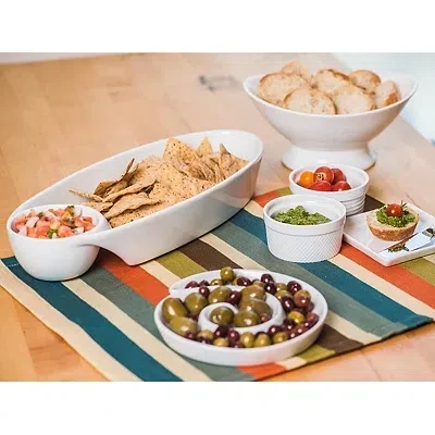 Kirkland's Porcelain Chip & Dip Bowls In White
