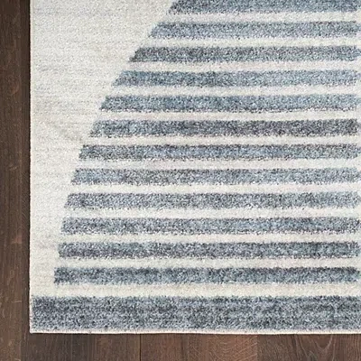 Kirkland's Linear Geometric Washable Runner In Gray