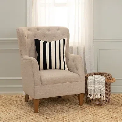 Kirkland's Asymmetrical Linear Throw Pillow In Black