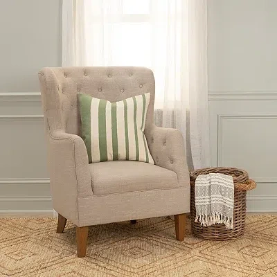 Kirkland's Asymmetrical Linear Throw Pillow In Green