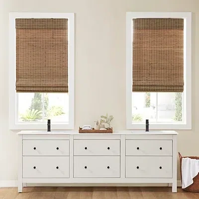 Kirkland's Teak Bamboo Light Filtering Roman Shade In Brown