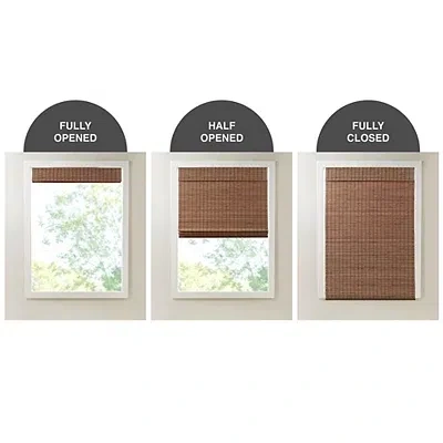 Kirkland's Teak Bamboo Light Filtering Roman Shade In Brown