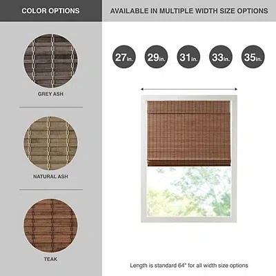 Kirkland's Teak Bamboo Light Filtering Roman Shade In Brown