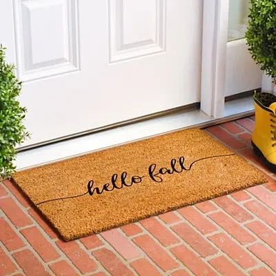 Kirkland's Cursive Hello Fall Coir Doormat In Multi