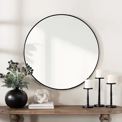Kirkland's Nouveau Linear Round Mirror In Black