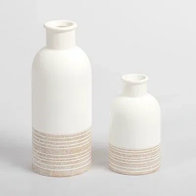 Kirkland's Neutral Two-toned Ceramic Vase In Multi