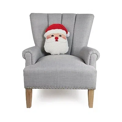 Kirkland's Hooked Wool Santa Face Christmas Pillow In Multi