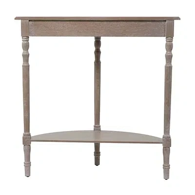 Kirkland's Whitewashed Wood Half Moon Console Table In Brown