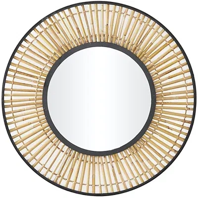 Kirkland's Round Slatted Frame Wall Mirror In Multi