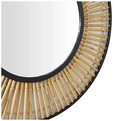 Kirkland's Round Slatted Frame Wall Mirror In Multi