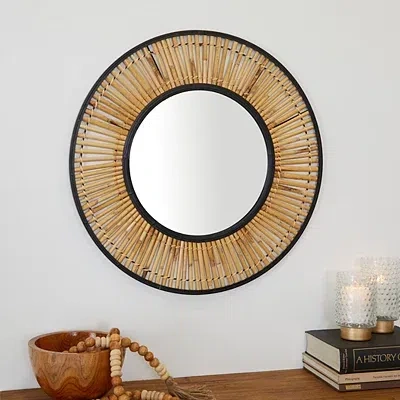 Kirkland's Round Slatted Frame Wall Mirror In Multi