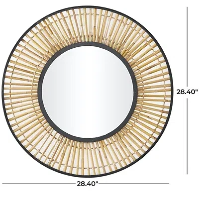 Kirkland's Round Slatted Frame Wall Mirror In Multi