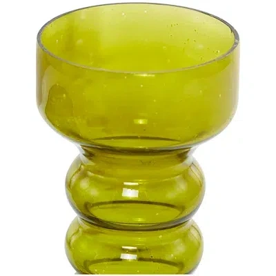 Kirkland's Glass Bubble Pillar Candle Holders In Green
