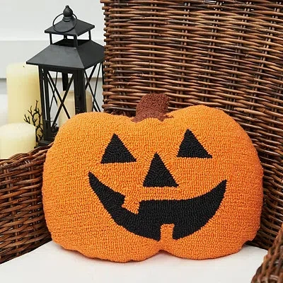 Kirkland's Jack-o-lantern Shaped Halloween Throw Pillow In Multi