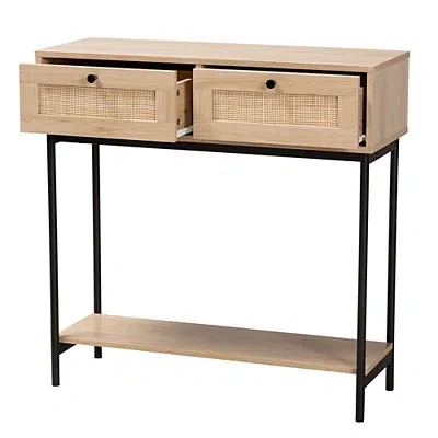 Kirkland's Woven Rattan 2-drawer Console Table In Brown