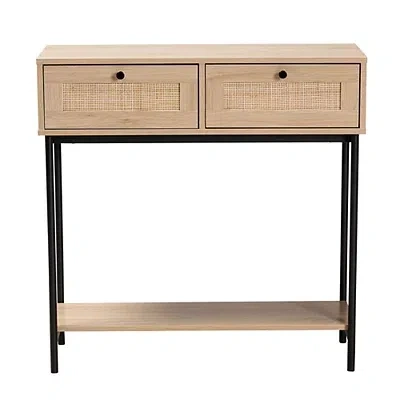 Kirkland's Woven Rattan 2-drawer Console Table In Brown