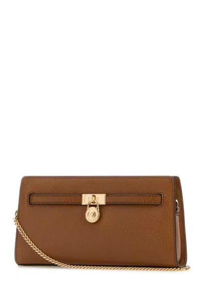 Michael Kors Camel Leather Hamilton Crossbody Bag In Brown