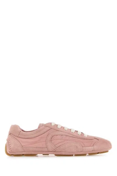 Prada Pink Suede And Re-nylon Montecarlo Re-edition 2005 Sneakers In Pink