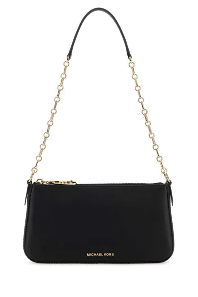 Michael Kors Black Leather Empire Shoulder Bag In Black