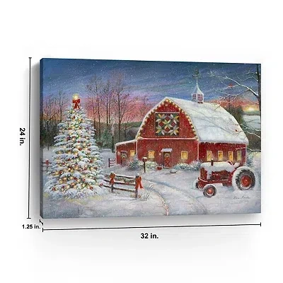 Kirkland's Christmas Cozy Barn Canvas Art Print In Multi