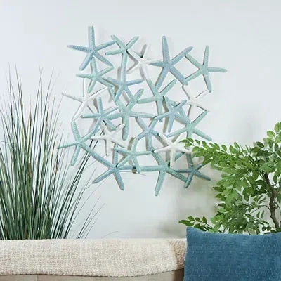 Kirkland's Light Blue Metal Overlapping Starfish Wall Plaque In Multi