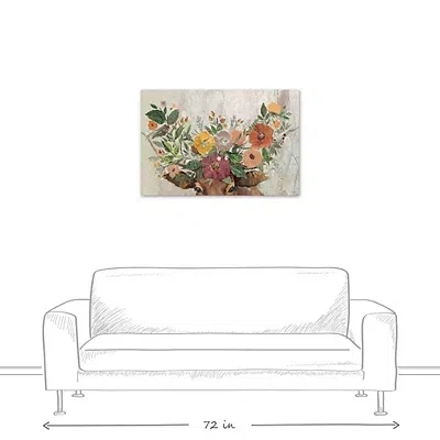 Kirkland's Floral Steer Horns Canvas Art Print In Multi