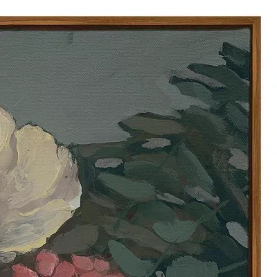 Kirkland's Moody Floral Bouquet Framed Canvas Art Print In Multi