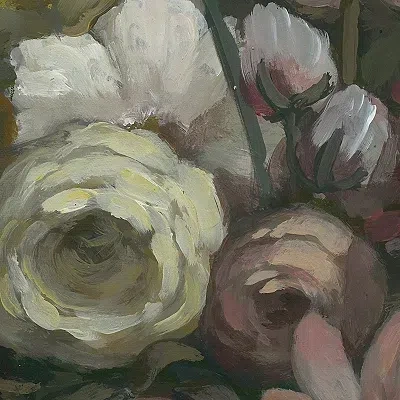 Kirkland's Moody Floral Bouquet Framed Canvas Art Print In Multi