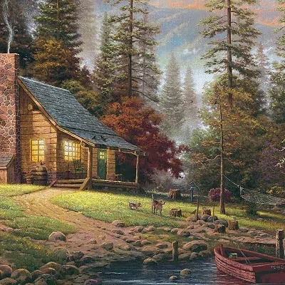 Kirkland's Peaceful Retreat Framed Canvas Art Print In Multi