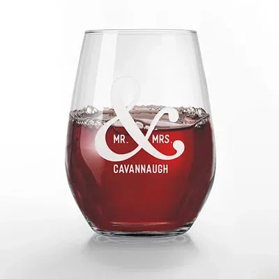 Kirkland's Personalized Mr. & Mrs. Wine Glasses In White