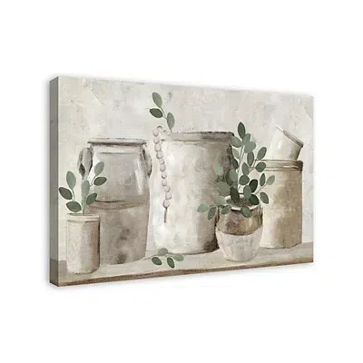 Kirkland's Neutral Greenery Pottery Canvas Art Print In Gray