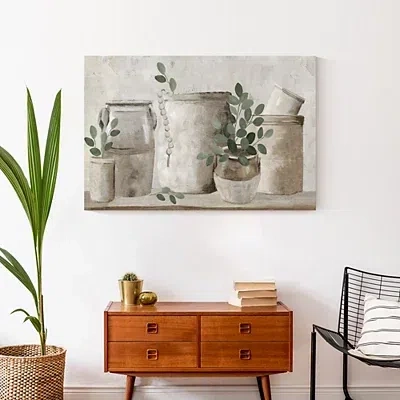 Kirkland's Neutral Greenery Pottery Canvas Art Print In Gray
