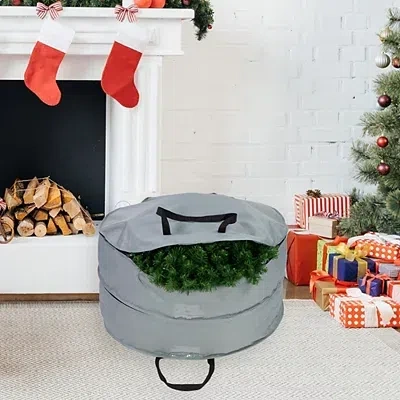 Kirkland's Double Wreath Storage Bag In Gray
