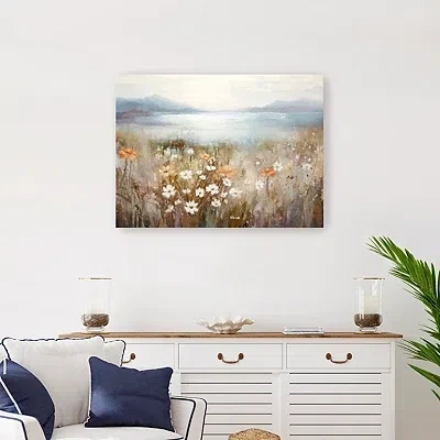 Kirkland's Floral Scenic Ocean Canvas Art Print In Multi