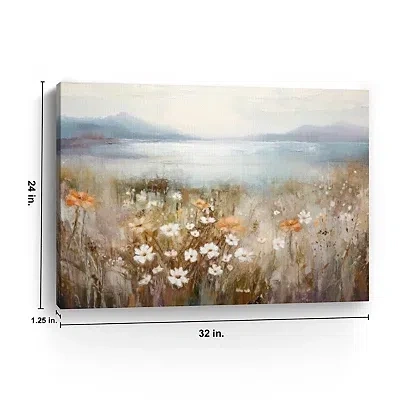 Kirkland's Floral Scenic Ocean Canvas Art Print In Multi